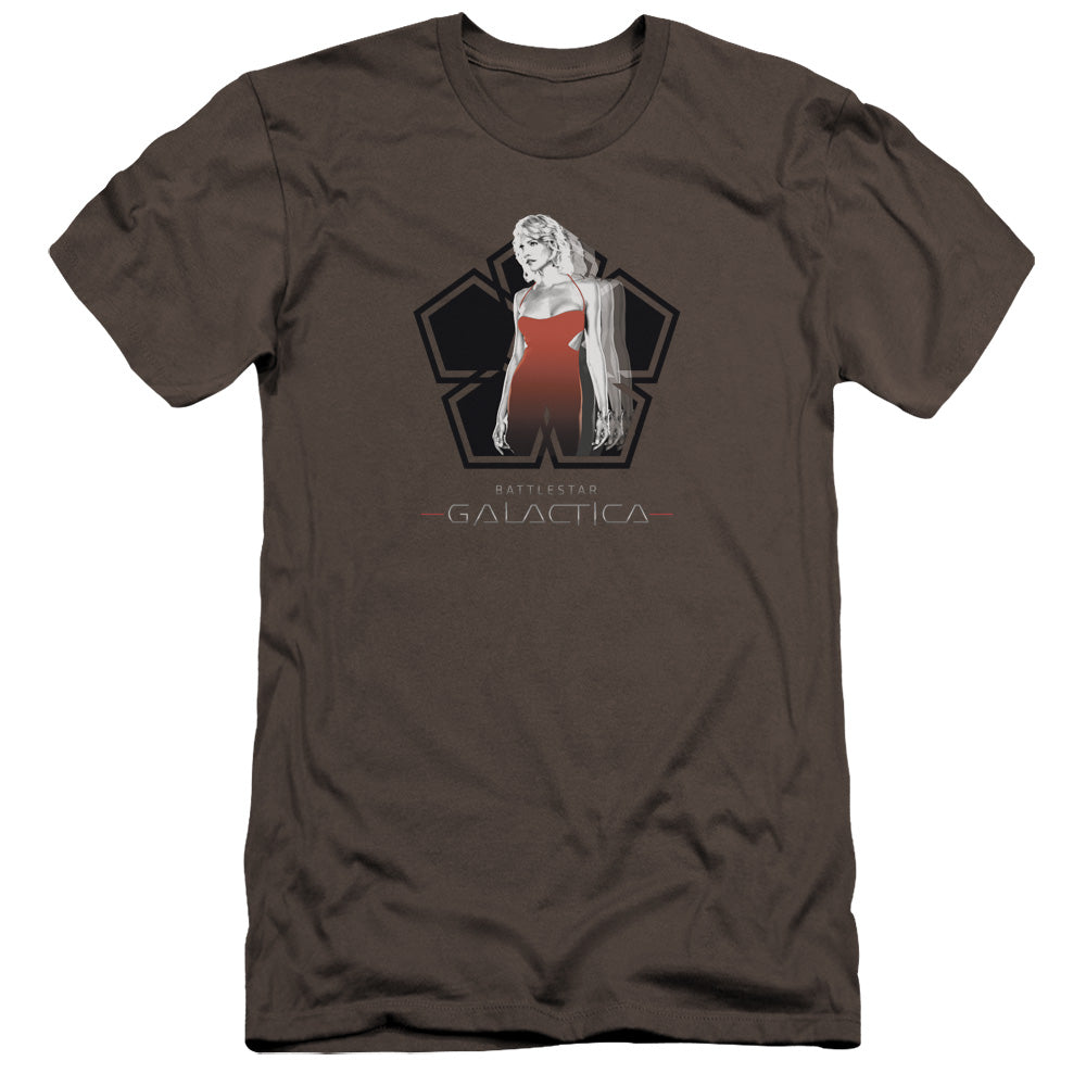 AN OFFCIALLY LICENSED BSG CYLON TECH MEN'S PREMIUM SLIM FIT T-SHIRT CHARCOAL