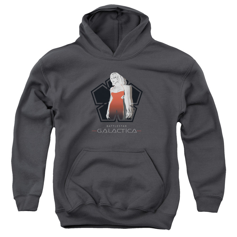 AN OFFCIALLY LICENSED BSG CYLON TECH YOUTH HOODIE CHARCOAL