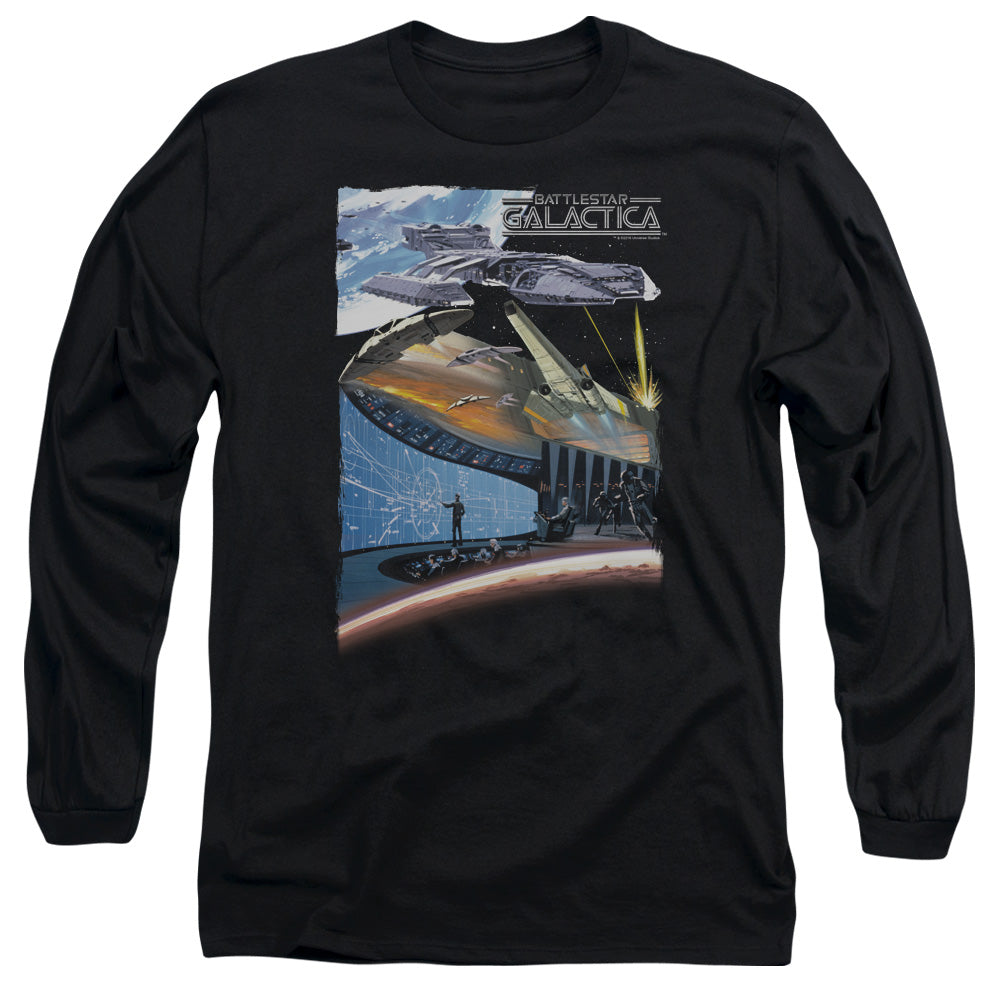 AN OFFCIALLY LICENSED BSG CONCEPT ART MEN'S LONG SLEEVE T-SHIRT BLACK