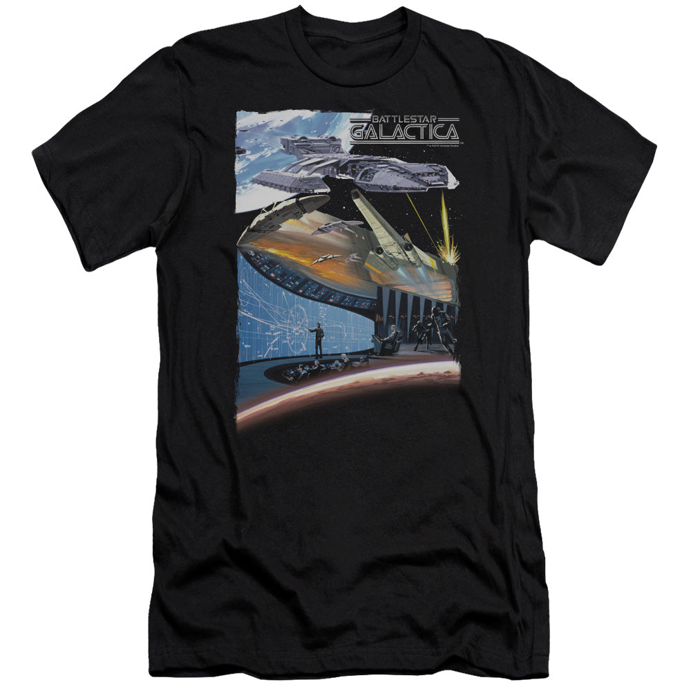 AN OFFCIALLY LICENSED BSG CONCEPT ART MEN'S PREMIUM SLIM FIT T-SHIRT BLACK