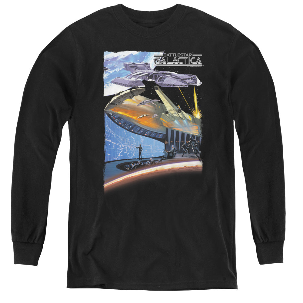 AN OFFCIALLY LICENSED BSG CONCEPT ART YOUTH LONG SLEEVE T-SHIRT BLACK