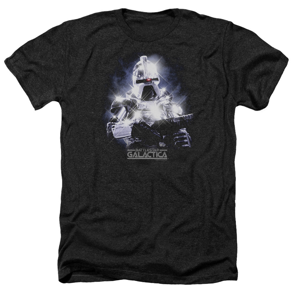AN OFFCIALLY LICENSED BSG 35TH ANNIVERSARY CYLON MEN'S HEATHER T-SHIRT CHARCOAL