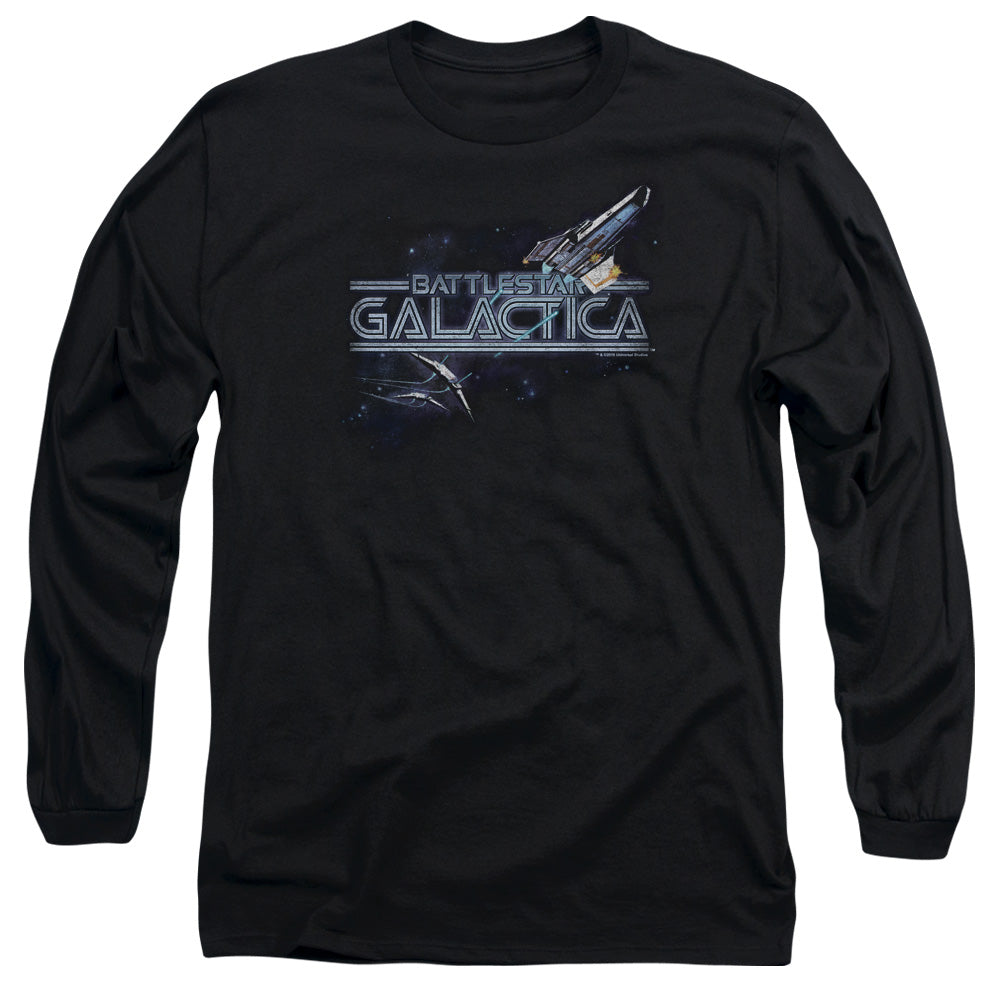 AN OFFCIALLY LICENSED BSG CYLON PERSUIT MEN'S LONG SLEEVE T-SHIRT BLACK