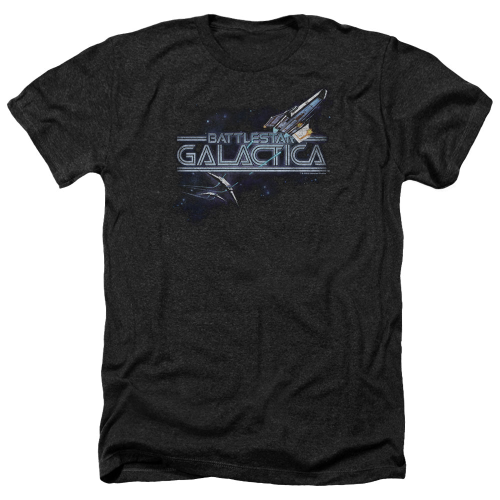 AN OFFCIALLY LICENSED BSG CYLON PERSUIT MEN'S HEATHER T-SHIRT CHARCOAL