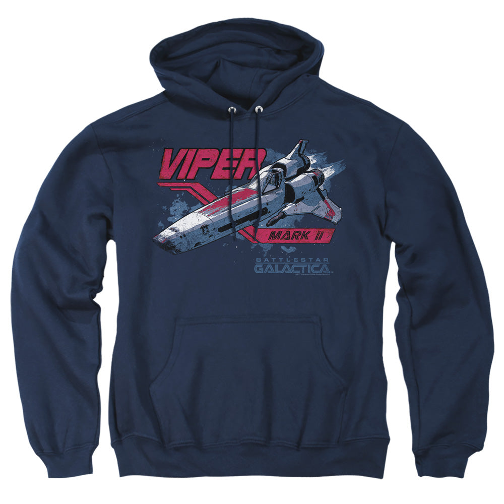 AN OFFCIALLY LICENSED BSG VIPER MARK II ADULT UNISEX PULLOVER HOODIE NAVY
