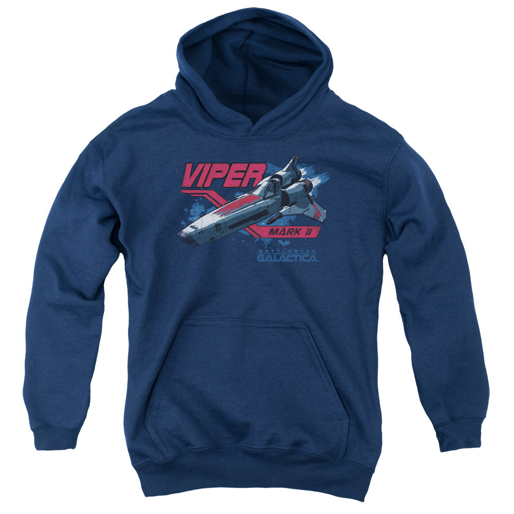 AN OFFCIALLY LICENSED BSG VIPER MARK II YOUTH HOODIE NAVY