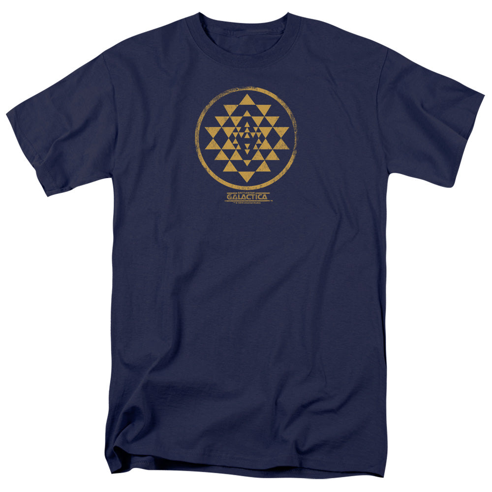 AN OFFCIALLY LICENSED BSG GOLD SQUADRON PATCH MEN'S REGULAR FIT T-SHIRT NAVY