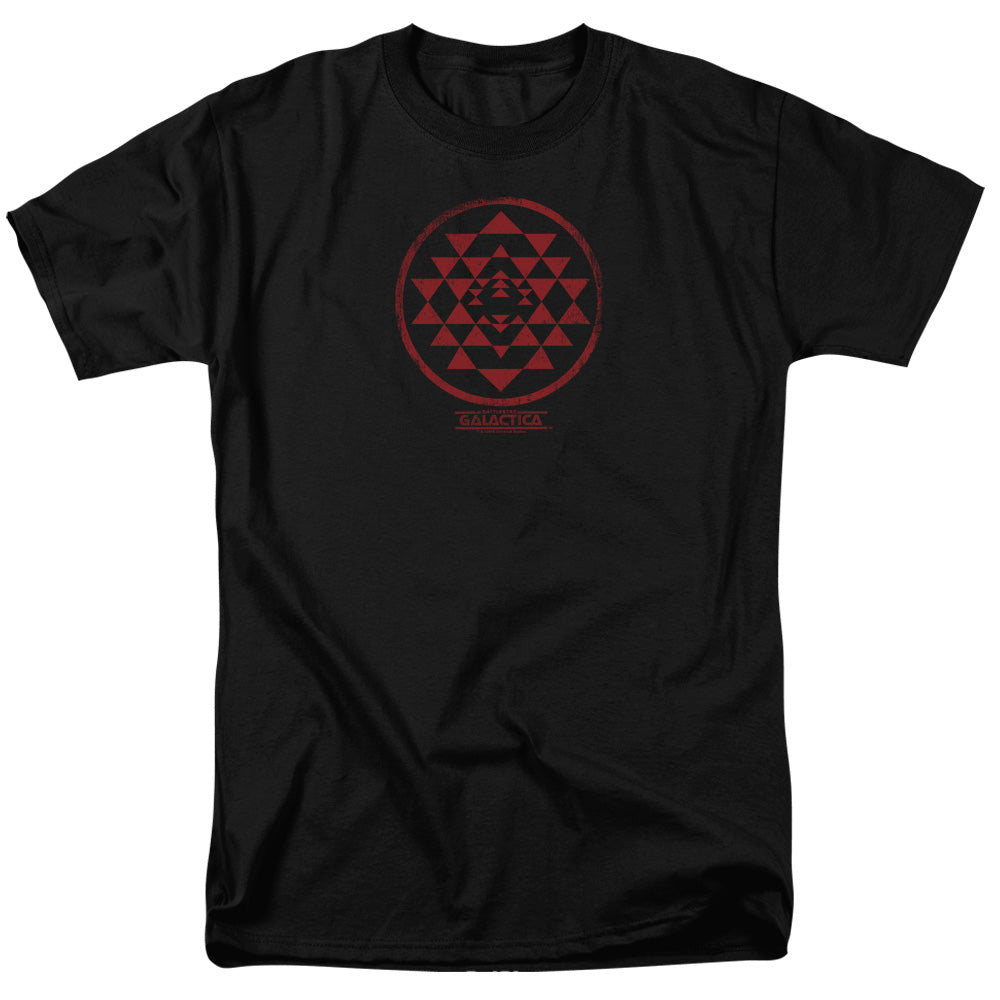AN OFFCIALLY LICENSED BSG RED SQUADRON PATCH MEN'S REGULAR FIT T-SHIRT BLACK