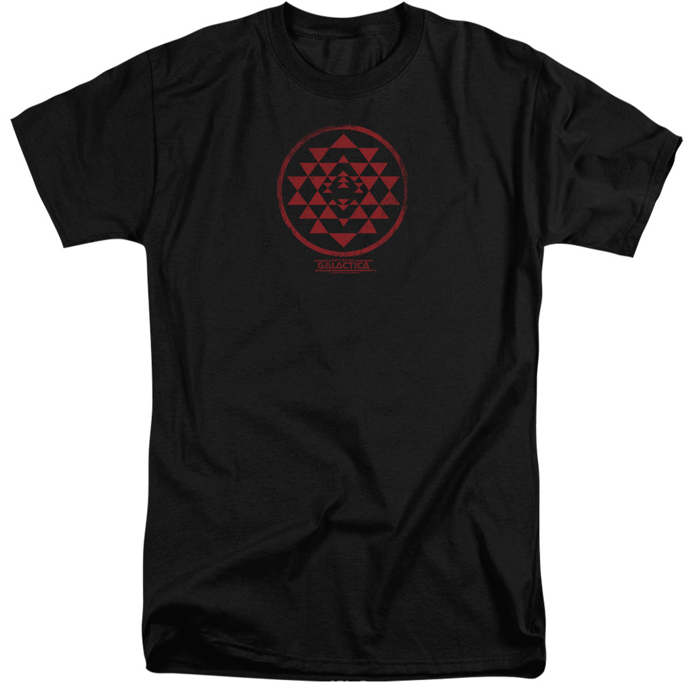 AN OFFCIALLY LICENSED BSG RED SQUADRON PATCH MEN'S TALL FIT T-SHIRT BLACK