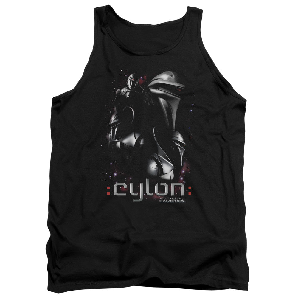 AN OFFCIALLY LICENSED BATTLESTAR GALACTICA CENTURIONS ADULT UNISEX TANK TOP BLACK