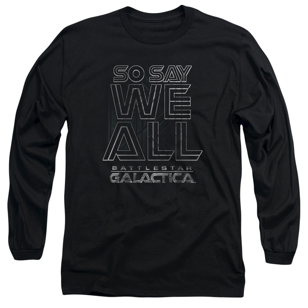 AN OFFCIALLY LICENSED BSG TOGETHER NOW MEN'S LONG SLEEVE T-SHIRT BLACK