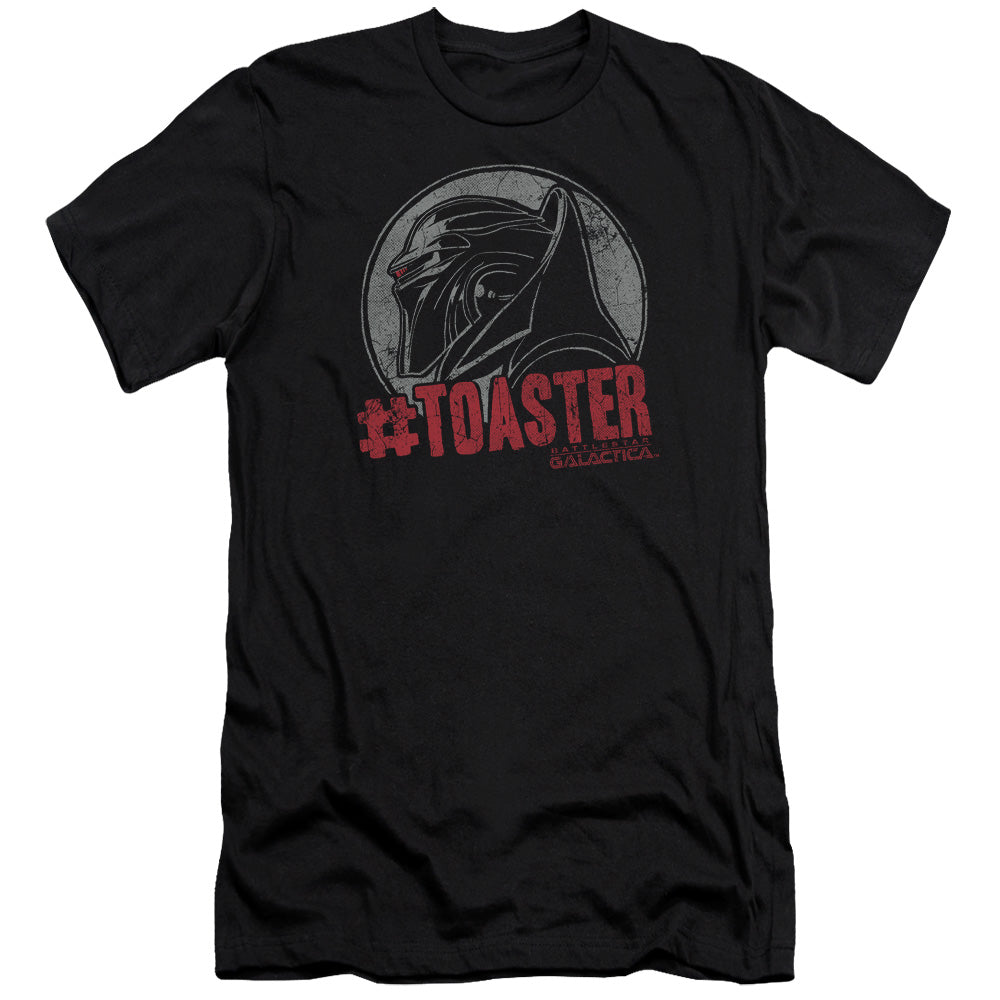 AN OFFCIALLY LICENSED BSG #TOASTER MEN'S PREMIUM SLIM FIT T-SHIRT BLACK