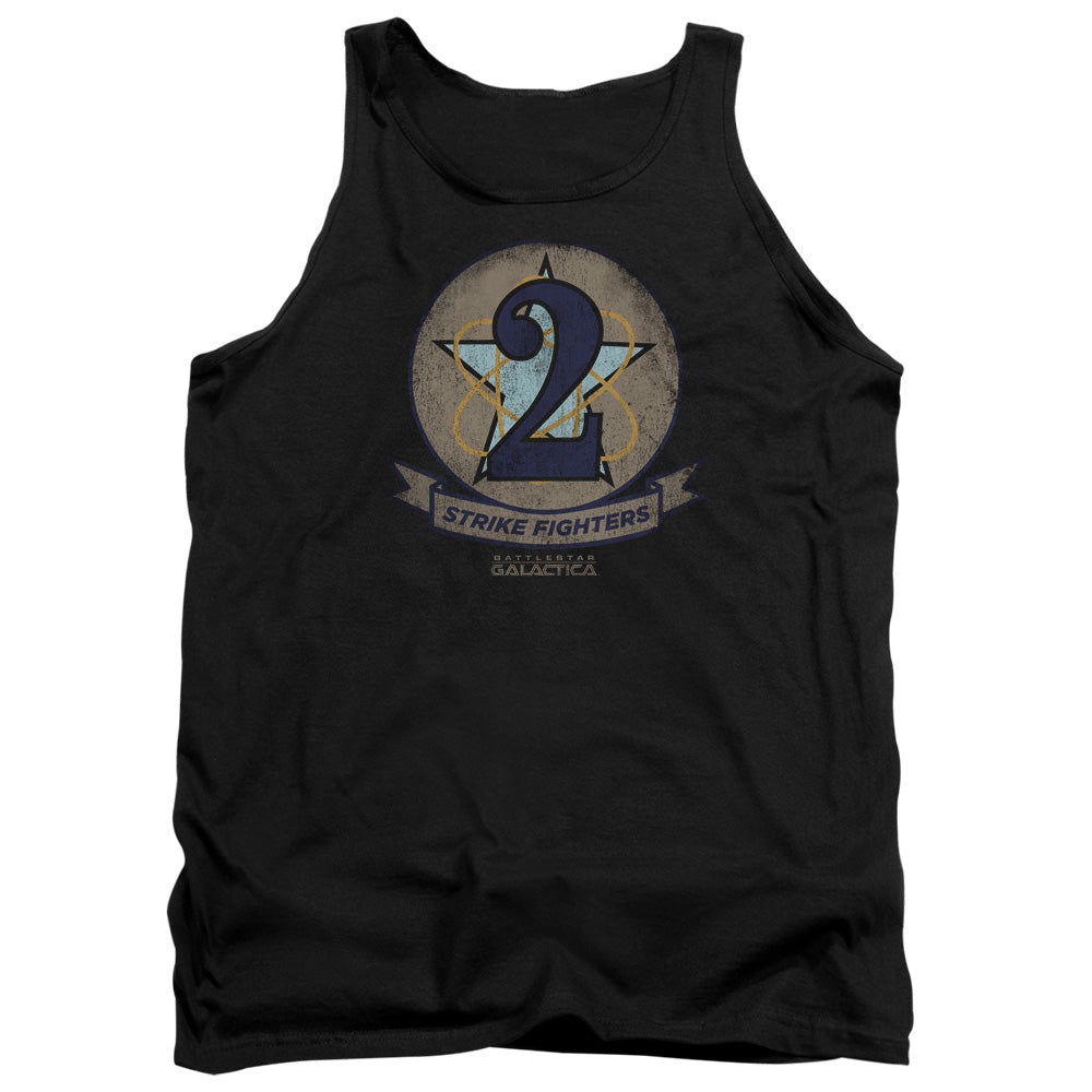 AN OFFCIALLY LICENSED BSG STRIKE FIGHTERS BADGE ADULT UNISEX TANK TOP BLACK