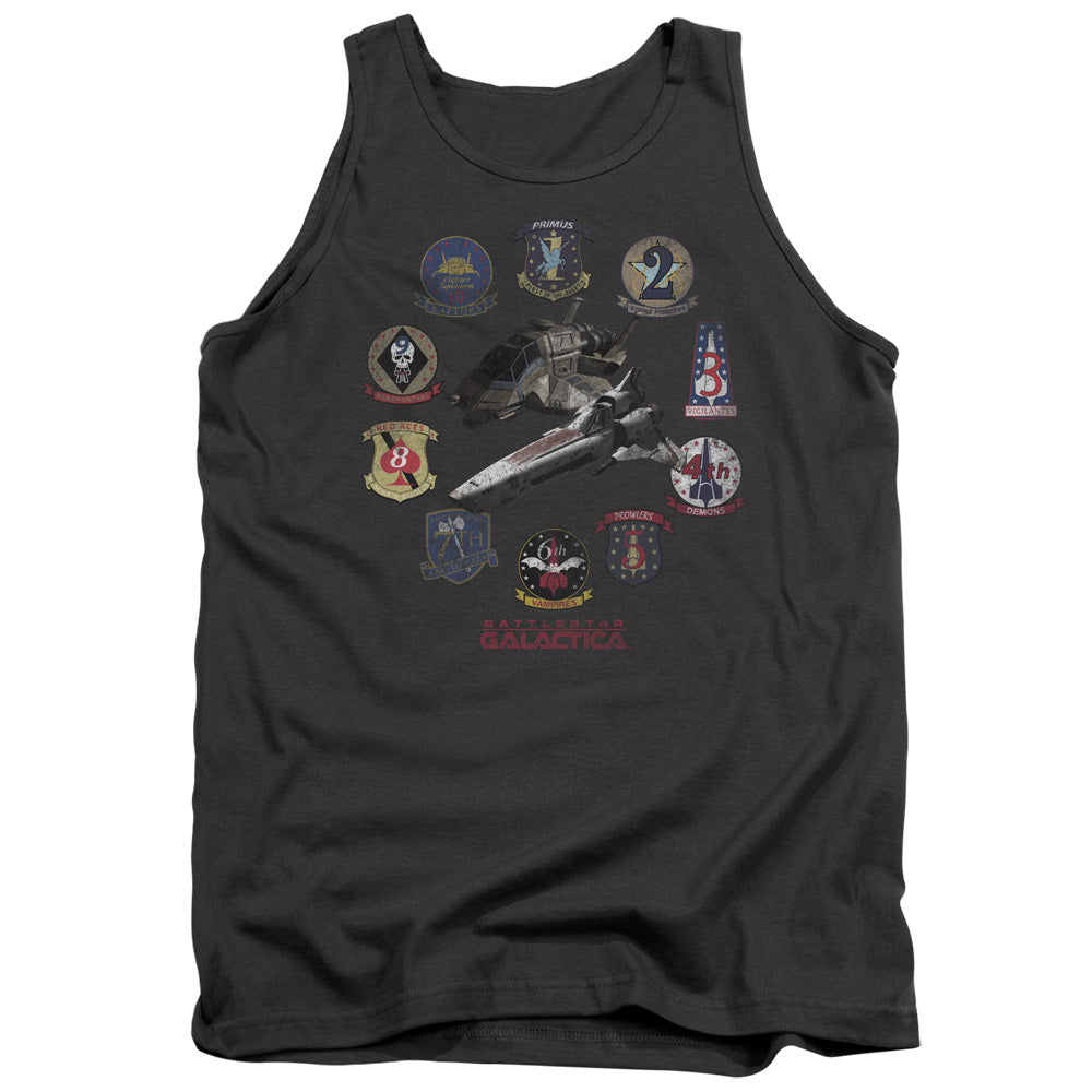 AN OFFCIALLY LICENSED BSG BADGES ADULT UNISEX TANK TOP CHARCOAL