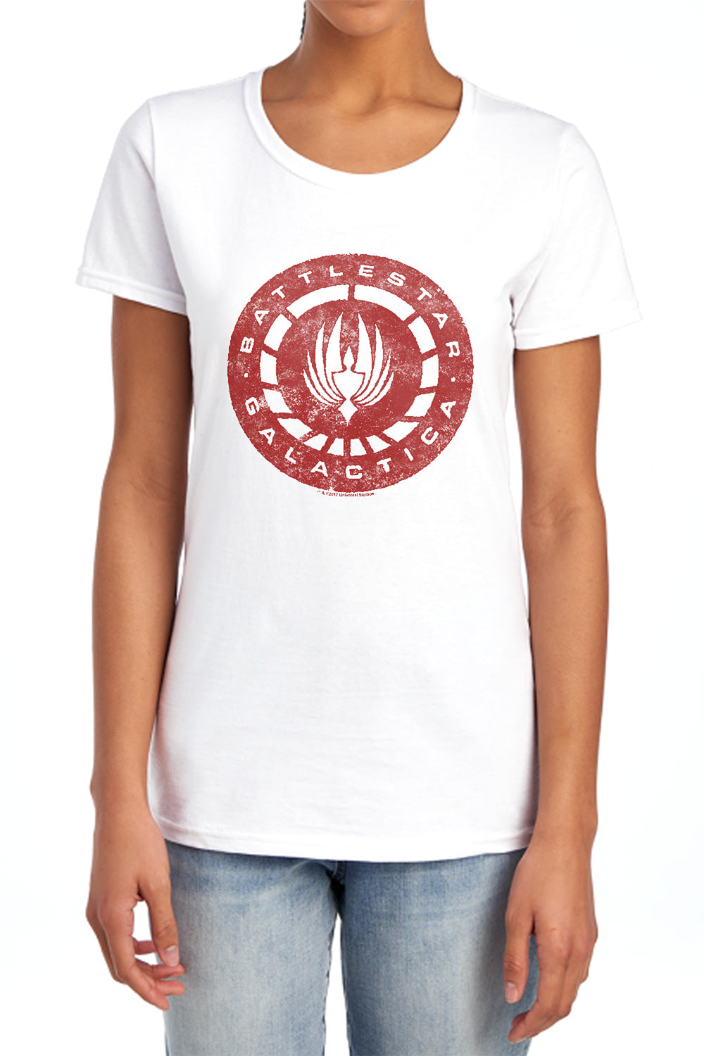 AN OFFCIALLY LICENSED BSG ERODED LOGO WOMEN'S REGULAR FIT T-SHIRT ATHLETIC HEATHER
