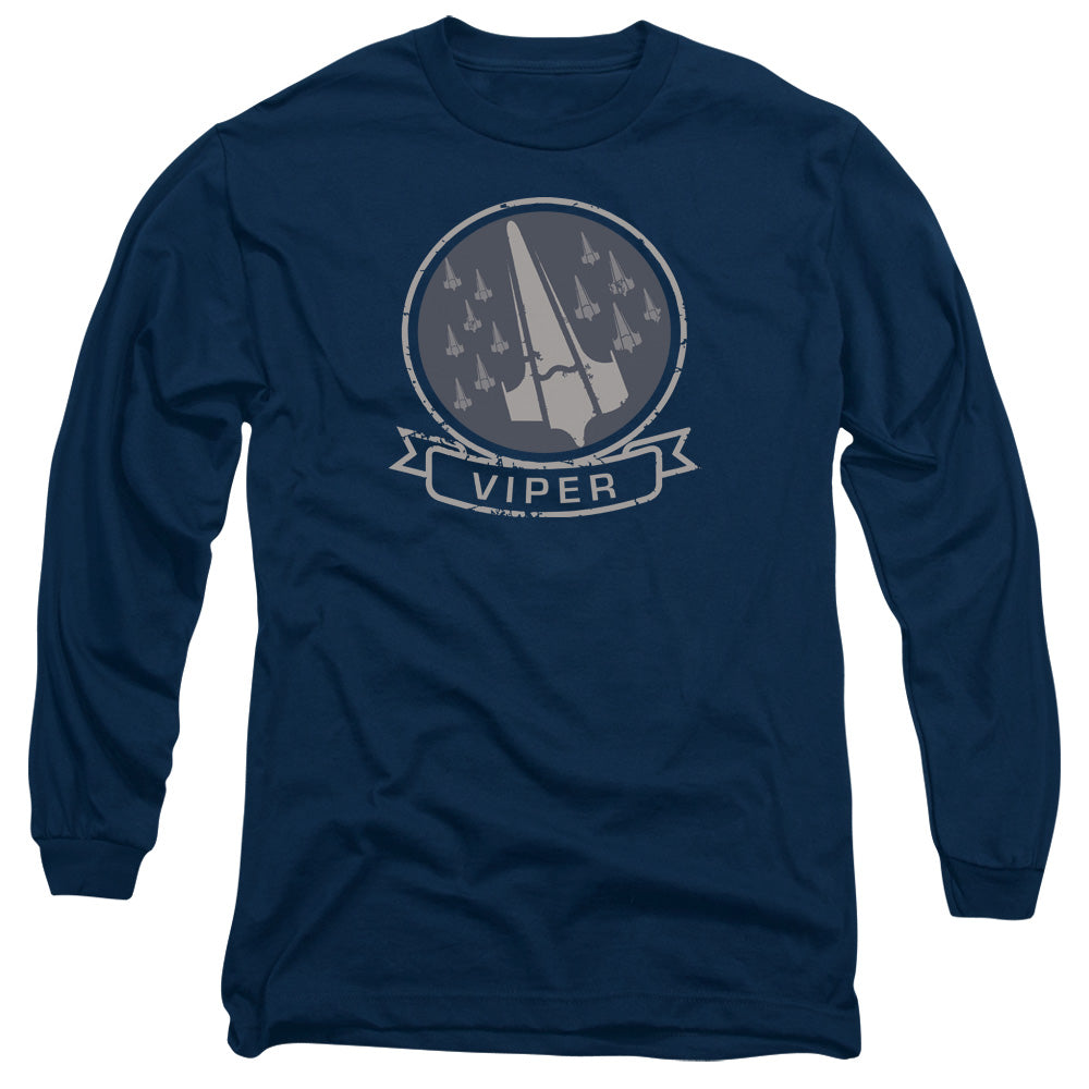 AN OFFCIALLY LICENSED BSG VIPER SQUAD MEN'S LONG SLEEVE T-SHIRT NAVY