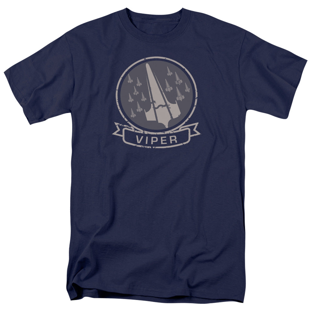 AN OFFCIALLY LICENSED BSG VIPER SQUAD MEN'S REGULAR FIT T-SHIRT NAVY