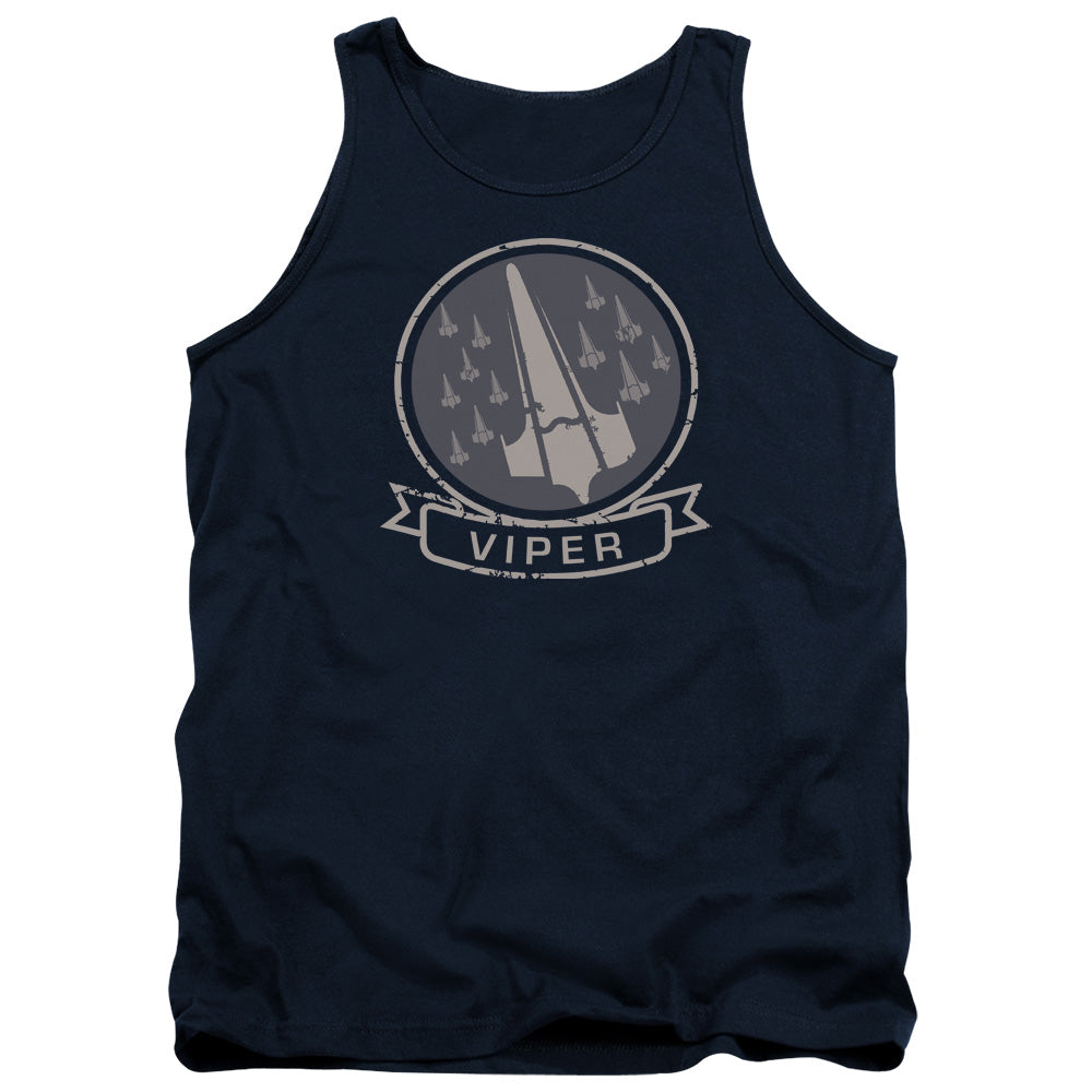 AN OFFCIALLY LICENSED BSG VIPER SQUAD ADULT UNISEX TANK TOP NAVY