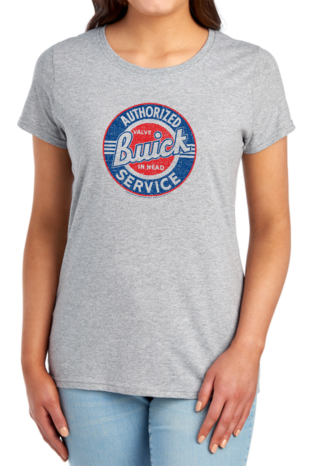 AN OFFCIALLY LICENSED BUICK AUTHORIZED SERVICE WOMEN'S REGULAR FIT T-SHIRT ATHLETIC HEATHER