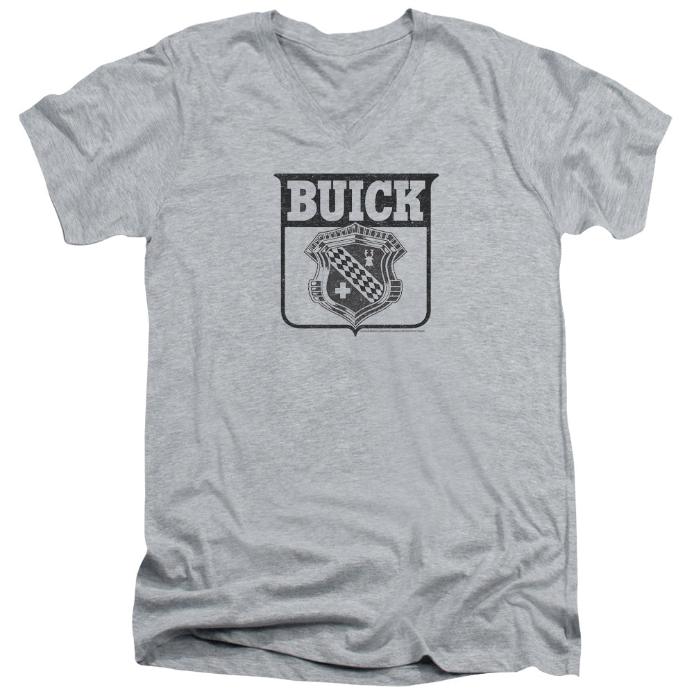 AN OFFCIALLY LICENSED BUICK 1946 EMBLEM MEN'S V-NECK T-SHIRT ATHLETIC HEATHER