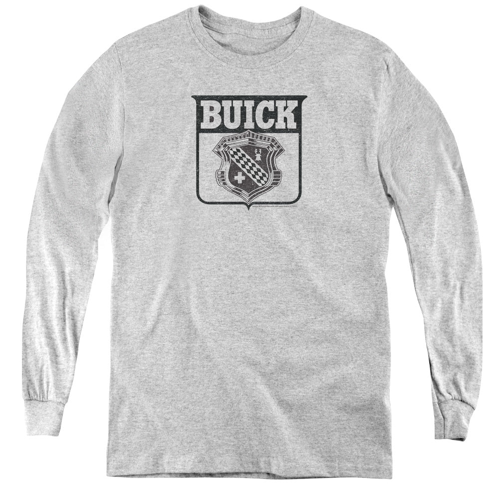 AN OFFCIALLY LICENSED BUICK 1946 EMBLEM YOUTH LONG SLEEVE T-SHIRT ATHLETIC HEATHER