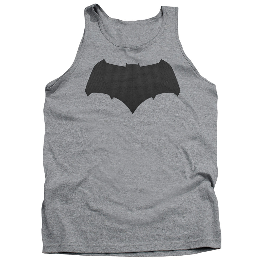 AN OFFCIALLY LICENSED BATMAN V SUPERMAN BATMAN LOGO ADULT UNISEX TANK TOP ATHLETIC HEATHER