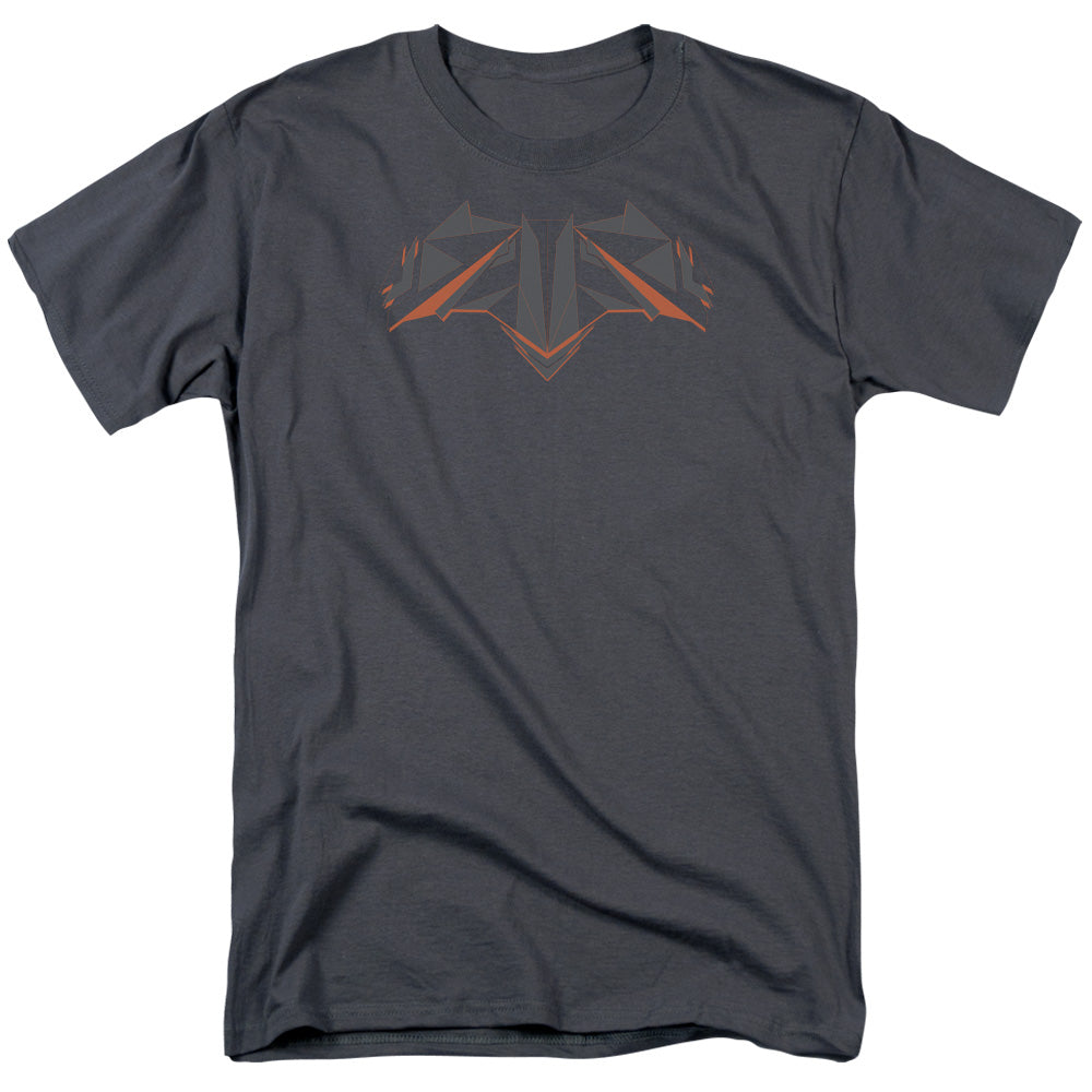 AN OFFCIALLY LICENSED BATMAN V SUPERMAN TECH BAT LOGO MEN'S REGULAR FIT T-SHIRT CHARCOAL