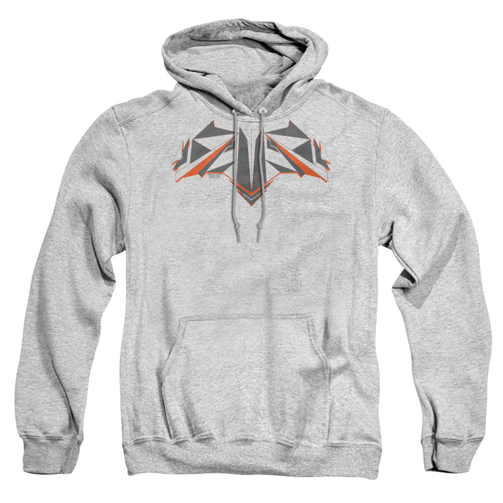 AN OFFCIALLY LICENSED BATMAN V SUPERMAN TECH BAT LOGO ADULT UNISEX PULLOVER HOODIE ATHLETIC HEATHER