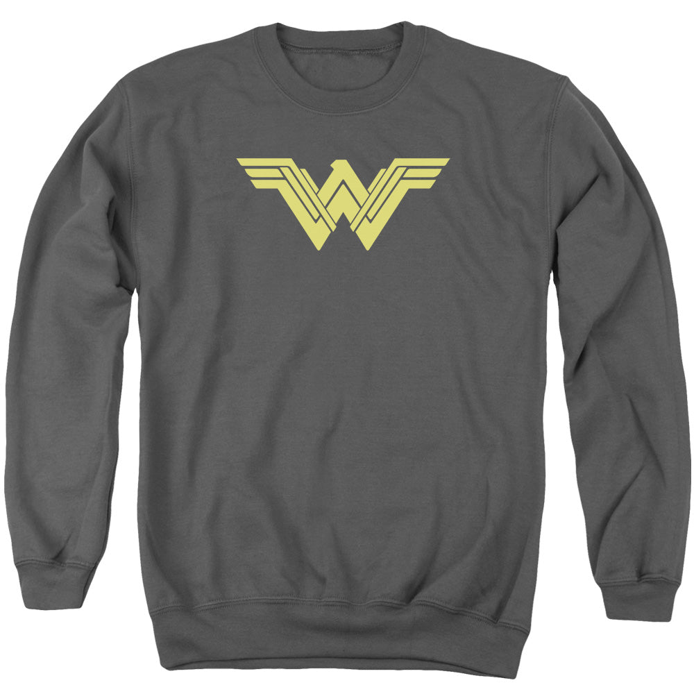 AN OFFCIALLY LICENSED BATMAN V SUPERMAN CLEAN LINE LOGO ADULT UNISEX CREWNECK SWEATSHIRT CHARCOAL