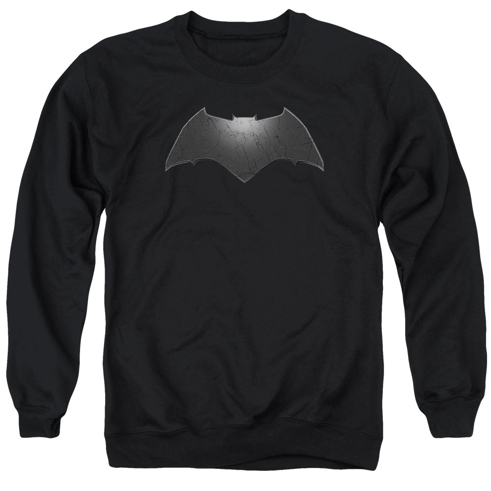 AN OFFCIALLY LICENSED BATMAN V SUPERMAN BEVELED BAT LOGO ADULT UNISEX CREWNECK SWEATSHIRT BLACK