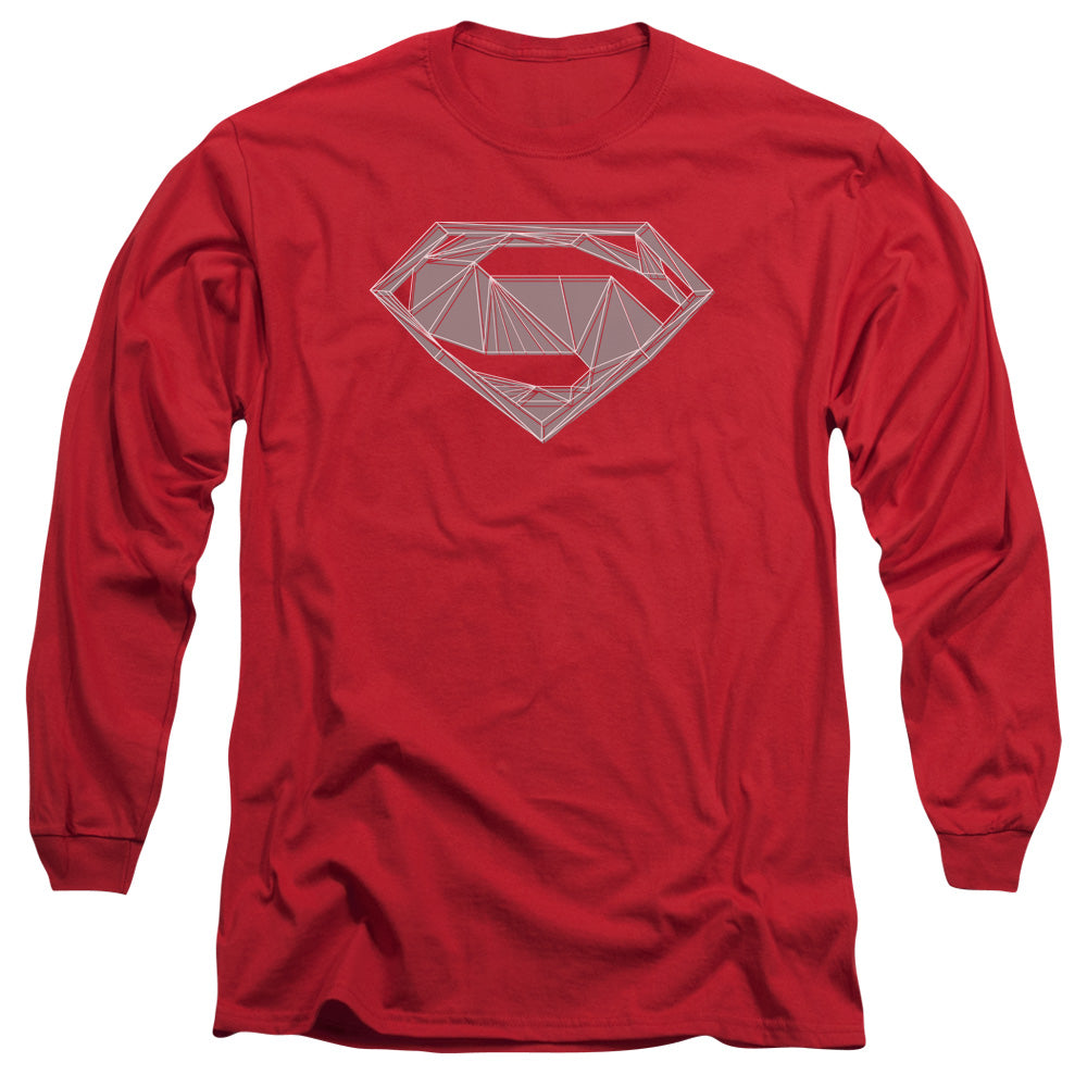 AN OFFCIALLY LICENSED BATMAN V SUPERMAN TECHY S MEN'S LONG SLEEVE T-SHIRT RED