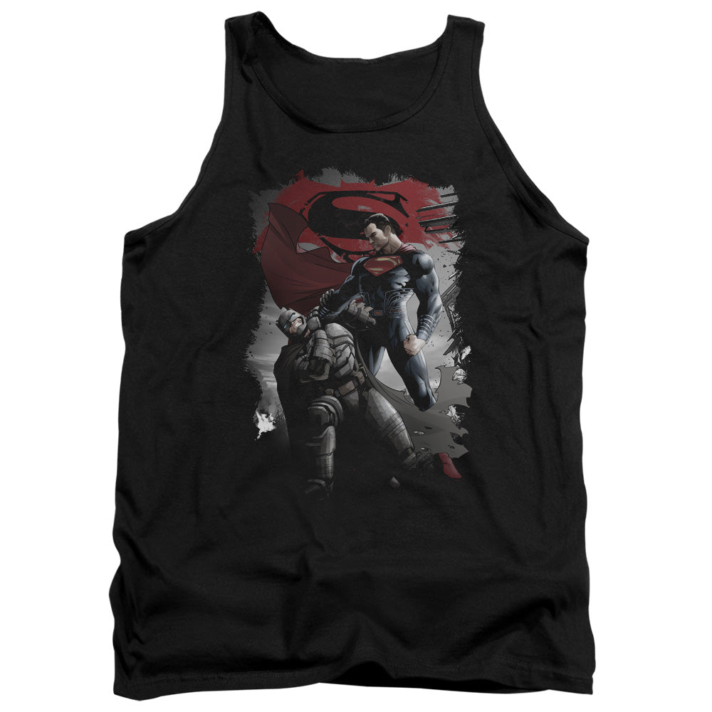 AN OFFCIALLY LICENSED BATMAN VS SUPERMAN CHOKE ADULT UNISEX TANK TOP BLACK