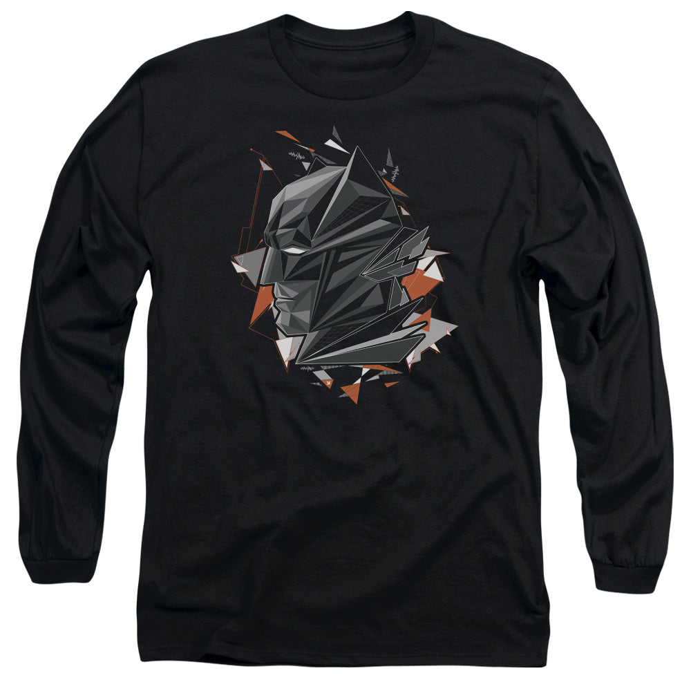 AN OFFCIALLY LICENSED BATMAN V SUPERMAN BAT HEAD TECH MEN'S LONG SLEEVE T-SHIRT BLACK