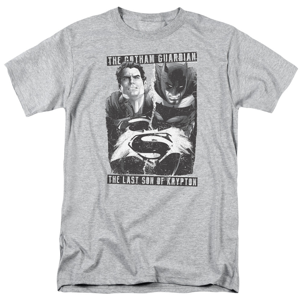 AN OFFCIALLY LICENSED BATMAN V SUPERMAN GUARDIAN V SON MEN'S REGULAR FIT T-SHIRT ATHLETIC HEATHER