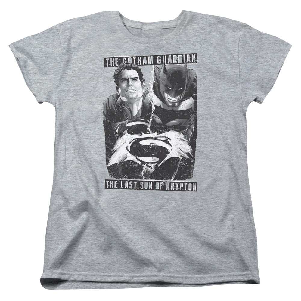 AN OFFCIALLY LICENSED BATMAN V SUPERMAN GUARDIAN V SON WOMEN'S REGULAR FIT T-SHIRT ATHLETIC HEATHER