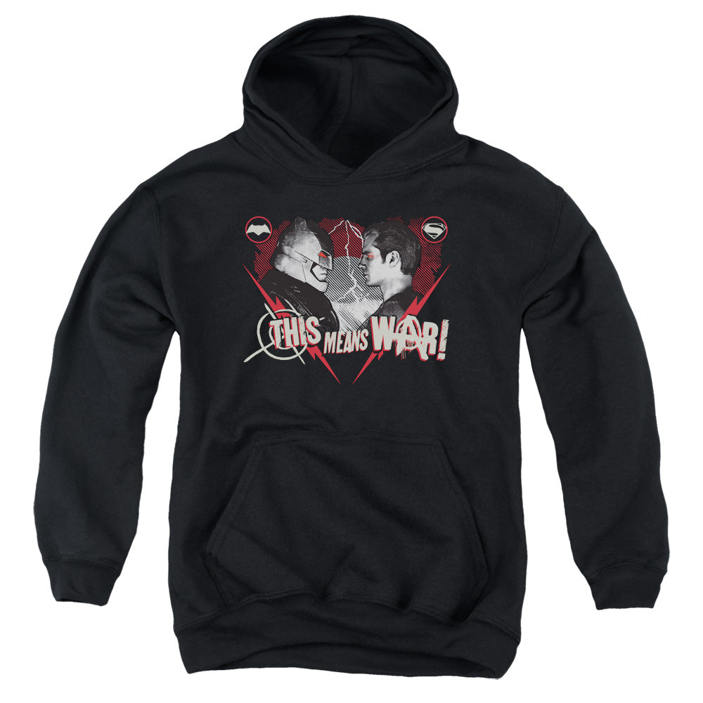 AN OFFCIALLY LICENSED BATMAN V SUPERMAN THIS MEANS WAR YOUTH HOODIE BLACK