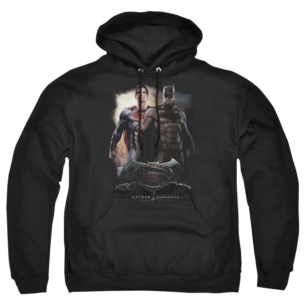 AN OFFCIALLY LICENSED BATMAN VS SUPERMAN DAWN ADULT UNISEX PULLOVER HOODIE BLACK