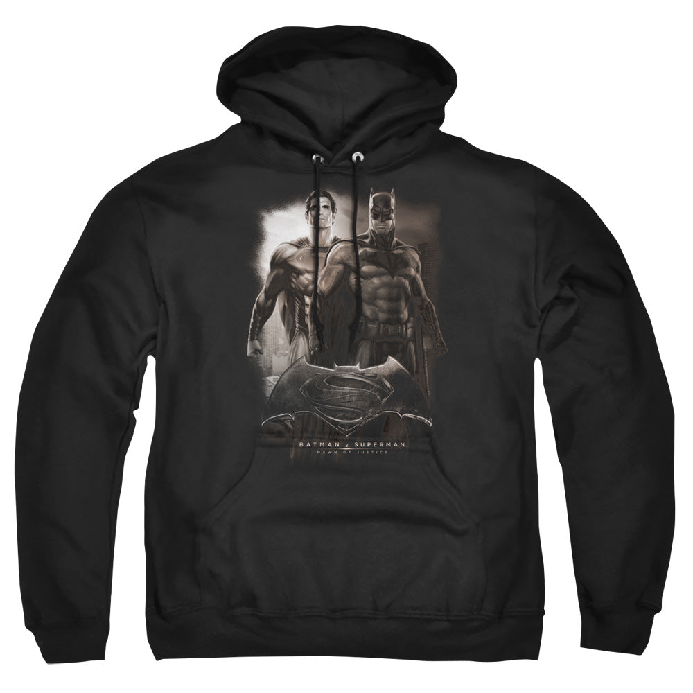 AN OFFCIALLY LICENSED BATMAN VS SUPERMAN DAWN ADULT UNISEX PULLOVER HOODIE BLACK