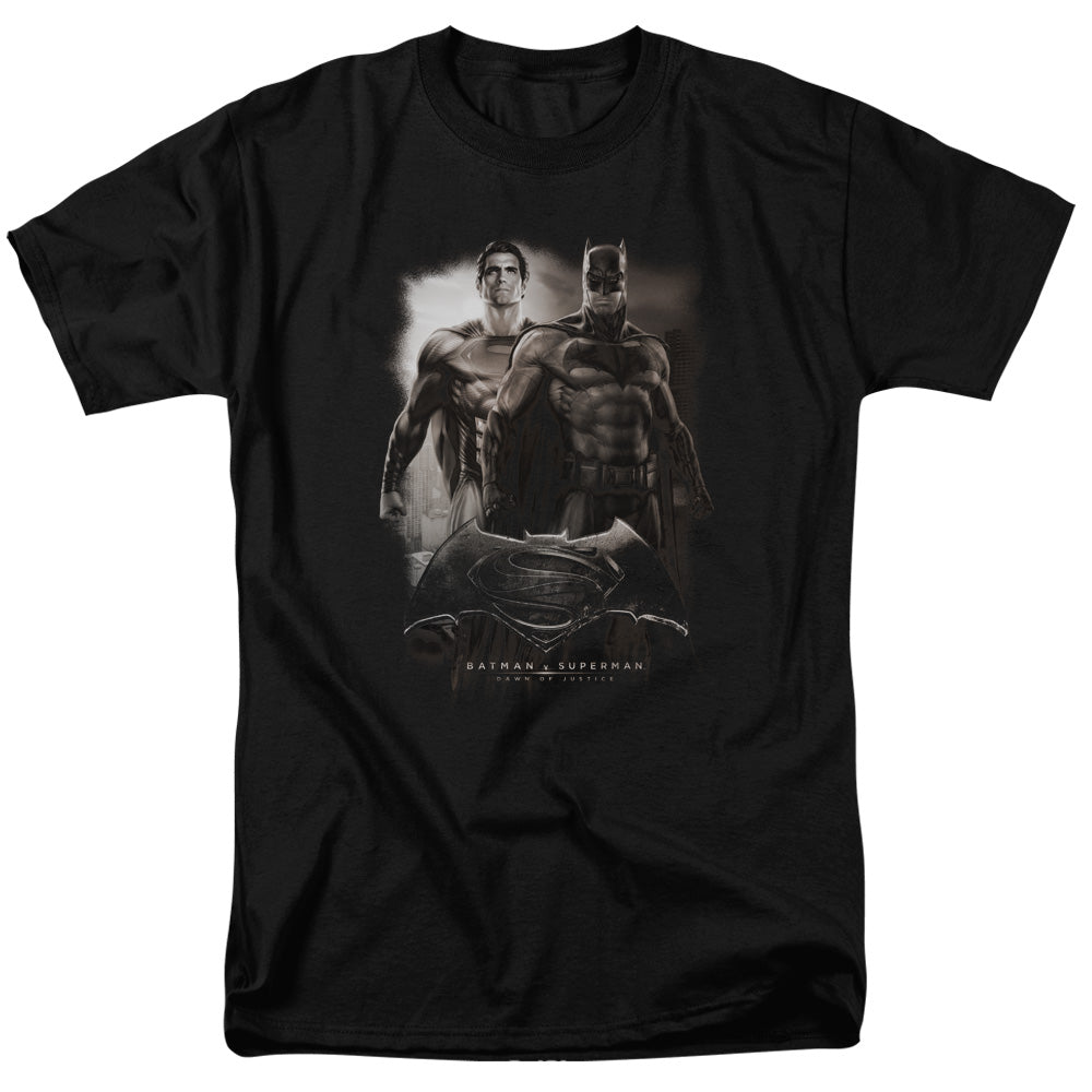 AN OFFCIALLY LICENSED BATMAN VS SUPERMAN DAWN MEN'S REGULAR FIT T-SHIRT BLACK
