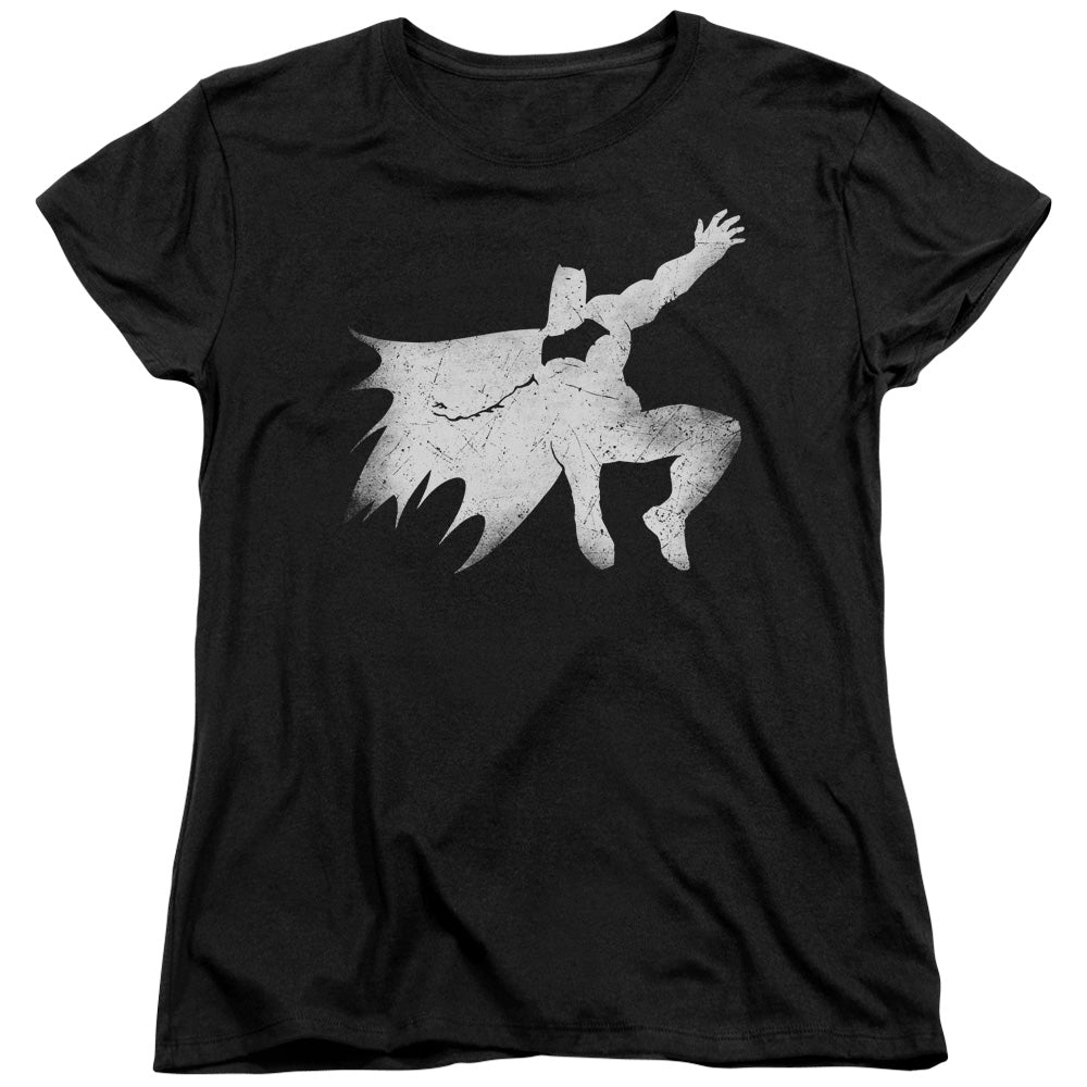 AN OFFCIALLY LICENSED BATMAN V SUPERMAN KNIGHT SILHOUETTE WOMEN'S REGULAR FIT T-SHIRT BLACK