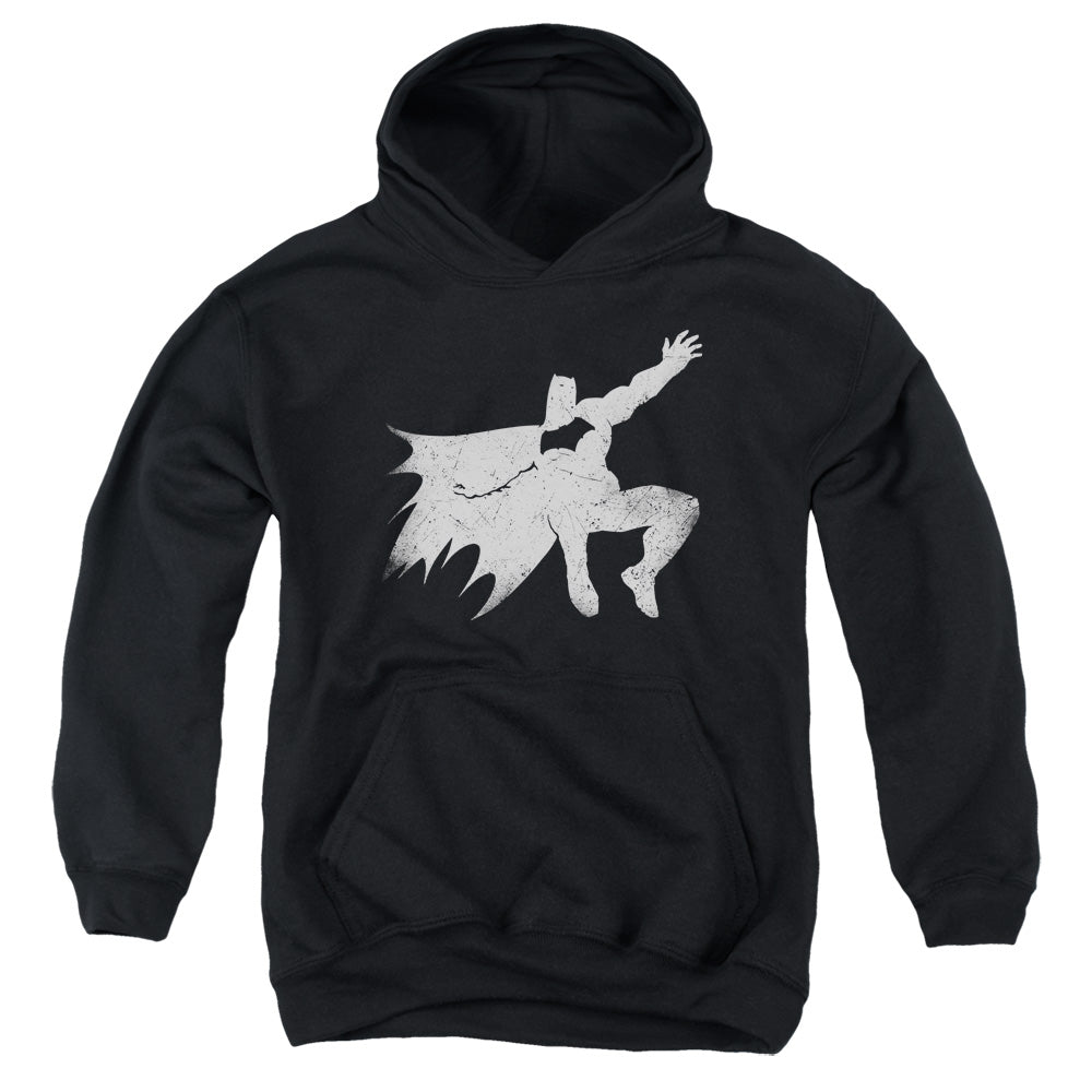 AN OFFCIALLY LICENSED BATMAN V SUPERMAN KNIGHT SILHOUETTE YOUTH HOODIE BLACK