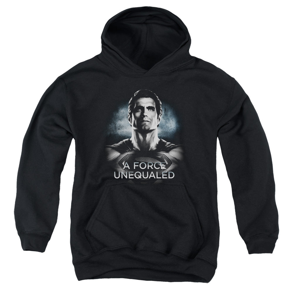 AN OFFCIALLY LICENSED BATMAN V SUPERMAN UNEQUALED YOUTH HOODIE BLACK