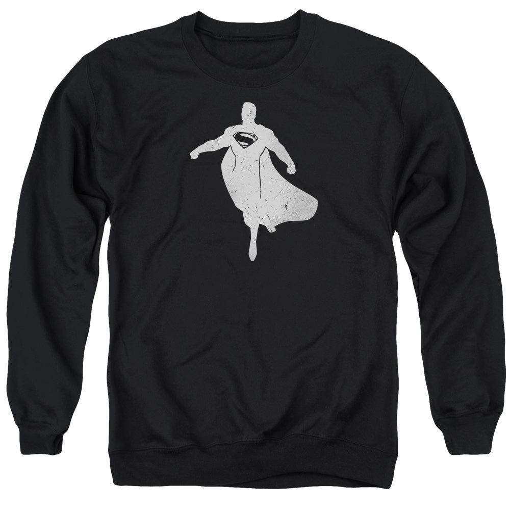AN OFFCIALLY LICENSED BATMAN V SUPERMAN SUPERMAN SILHOUETTE ADULT UNISEX CREWNECK SWEATSHIRT BLACK
