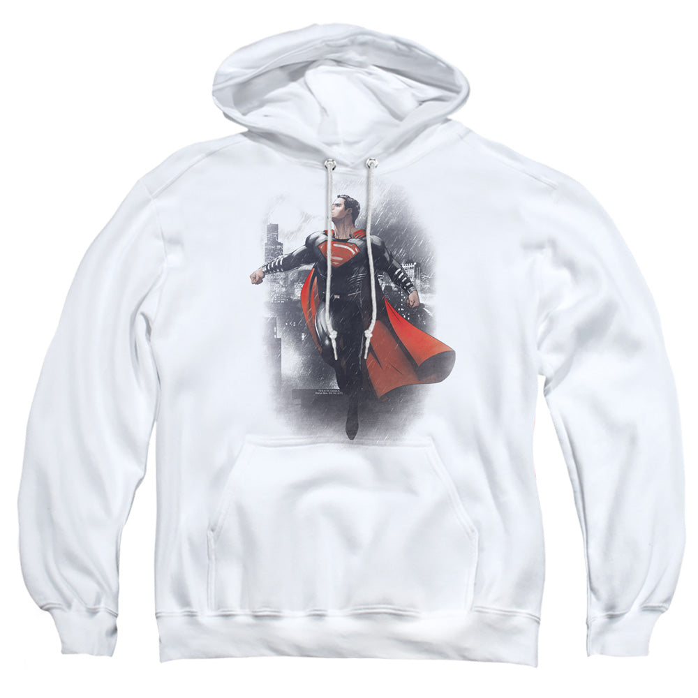 AN OFFCIALLY LICENSED BATMAN VS SUPERMAN A NEW DAWN ADULT UNISEX PULLOVER HOODIE WHITE