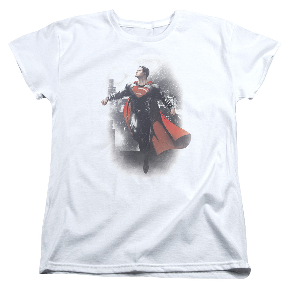 AN OFFCIALLY LICENSED BATMAN VS SUPERMAN A NEW DAWN WOMEN'S REGULAR FIT T-SHIRT WHITE