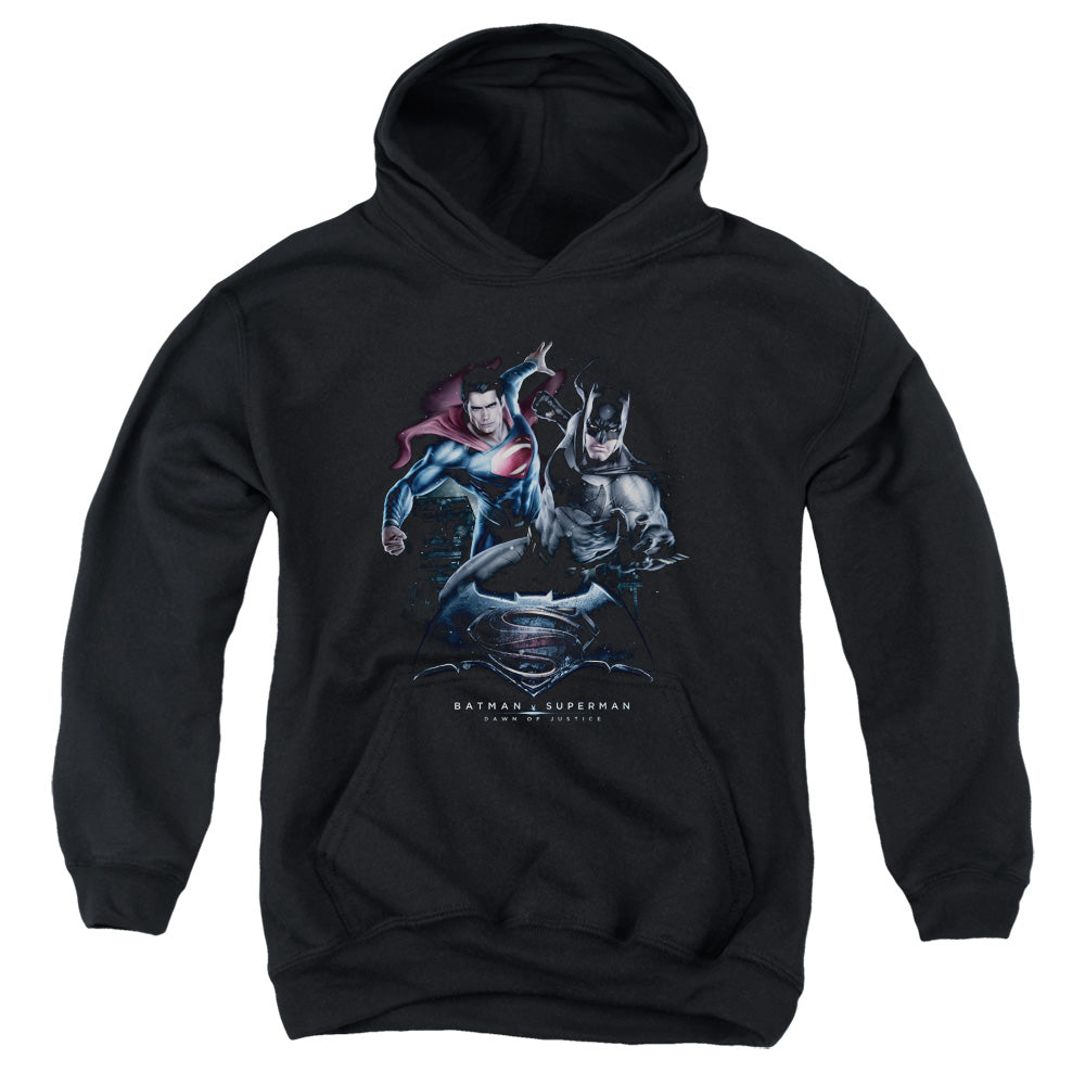 AN OFFCIALLY LICENSED BATMAN V SUPERMAN TEAM UP YOUTH HOODIE BLACK