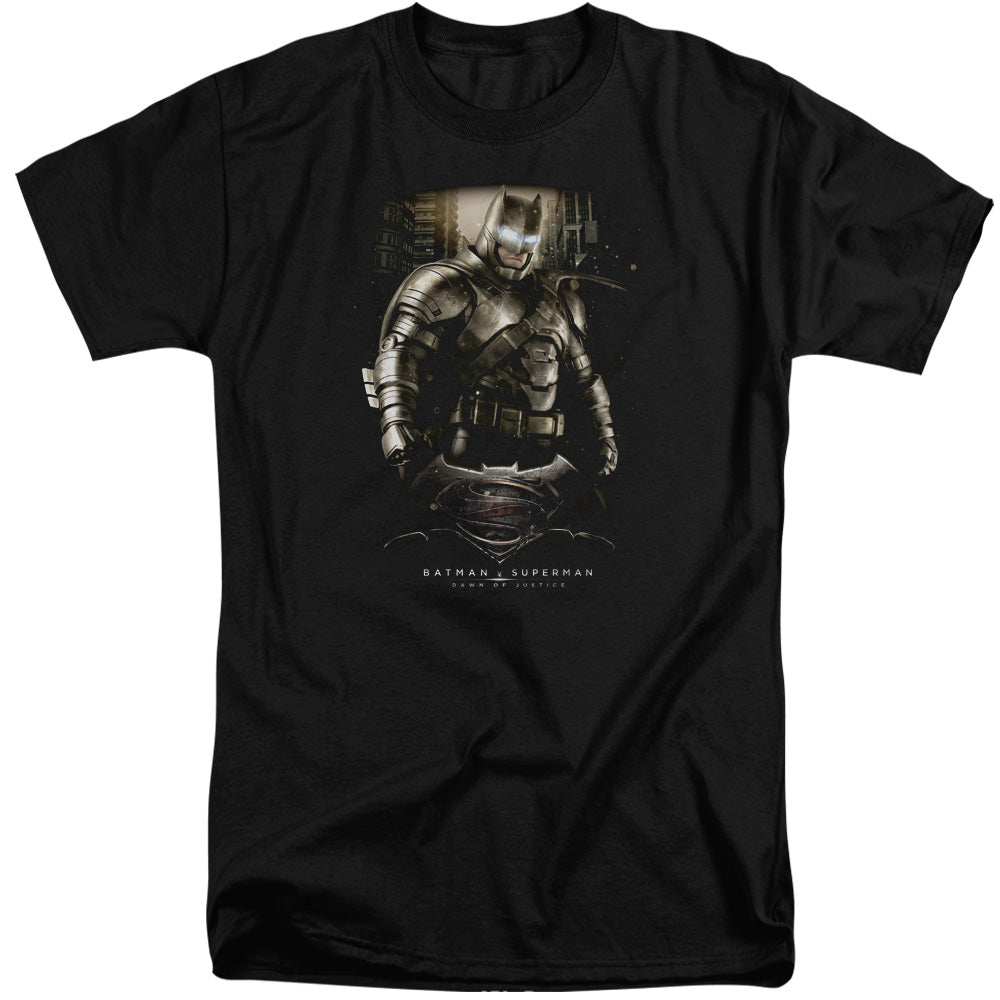 AN OFFCIALLY LICENSED BATMAN V SUPERMAN BATS GROUND ZERO MEN'S TALL FIT T-SHIRT BLACK