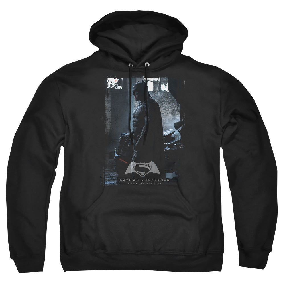 AN OFFCIALLY LICENSED BATMAN V SUPERMAN BAT POSTER ADULT UNISEX PULLOVER HOODIE BLACK