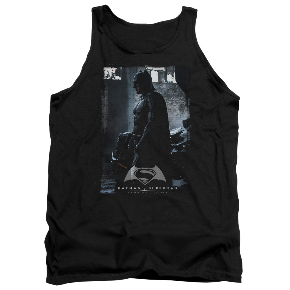 AN OFFCIALLY LICENSED BATMAN V SUPERMAN BAT POSTER ADULT UNISEX TANK TOP BLACK