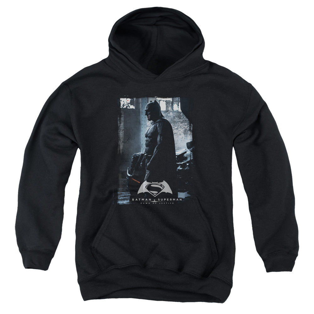 AN OFFCIALLY LICENSED BATMAN V SUPERMAN BAT POSTER YOUTH HOODIE BLACK